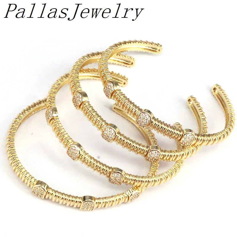 3Pcs 2021 New Arrivals Jewelry Zircon Copper Cuff Bracelet fashion Made Bracelet Women