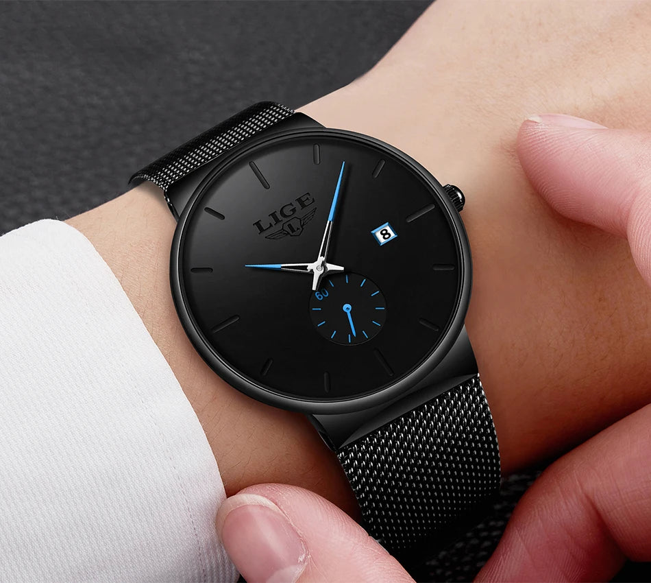 LIGE Sports Men Watch Top Brand Luxury Quartz Clock Famous Dress Fashion Watches Male Unisex Ultra Thin Wrist watch Para Hombre