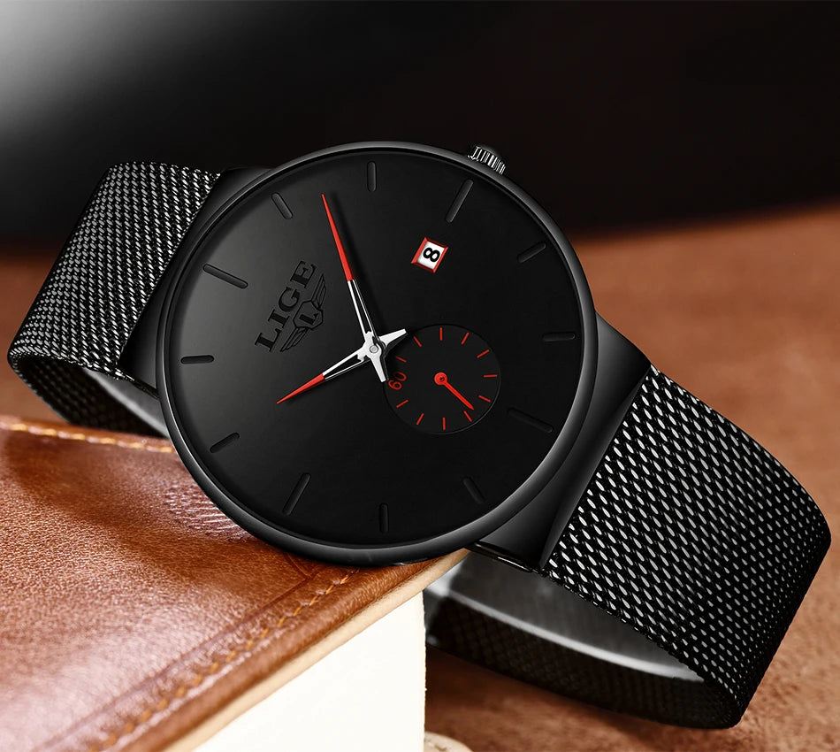 LIGE Sports Men Watch Top Brand Luxury Quartz Clock Famous Dress Fashion Watches Male Unisex Ultra Thin Wrist watch Para Hombre