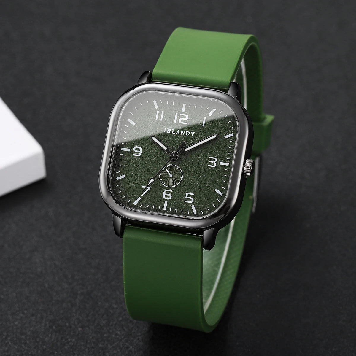 Fashion Square Women's Watch Casual Silicone Strap Quartz Watches Sports Wristwatch For Men Women Students(Without Box)