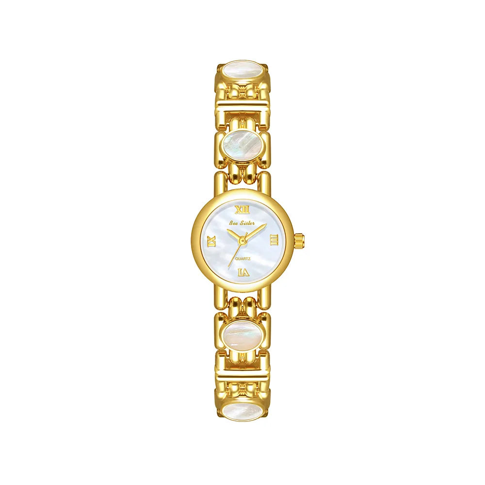 Light Luxury Women's Watches Aurora Natural Shell High Quality Bracelet Quartz Wristwatch Roman Numerals Round Dial Woman Watch