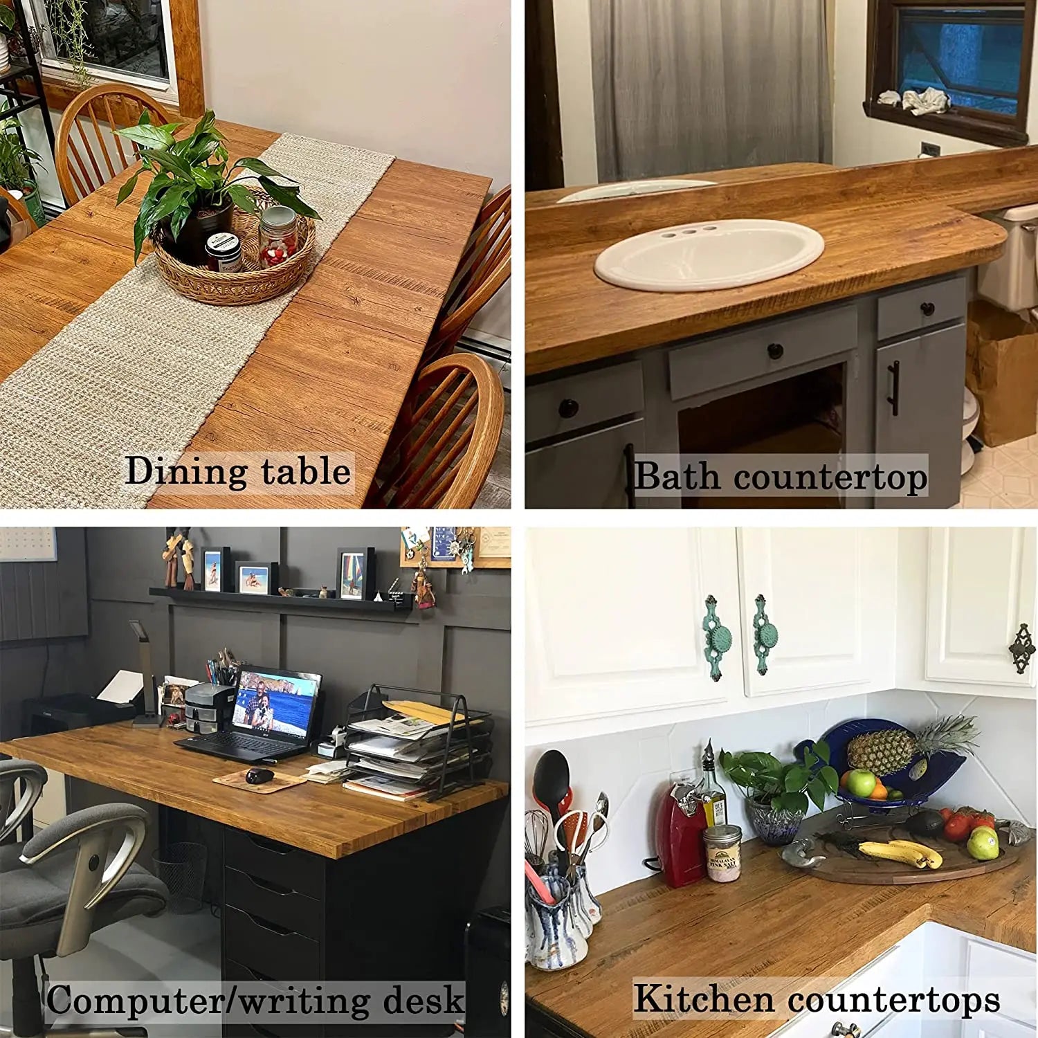 55cm Wide Self Adhesive Wood Grain Vinyl Wallpaper - Waterproof Home Decor Stickers for Door Wardrobe Cupboard Table Furniture