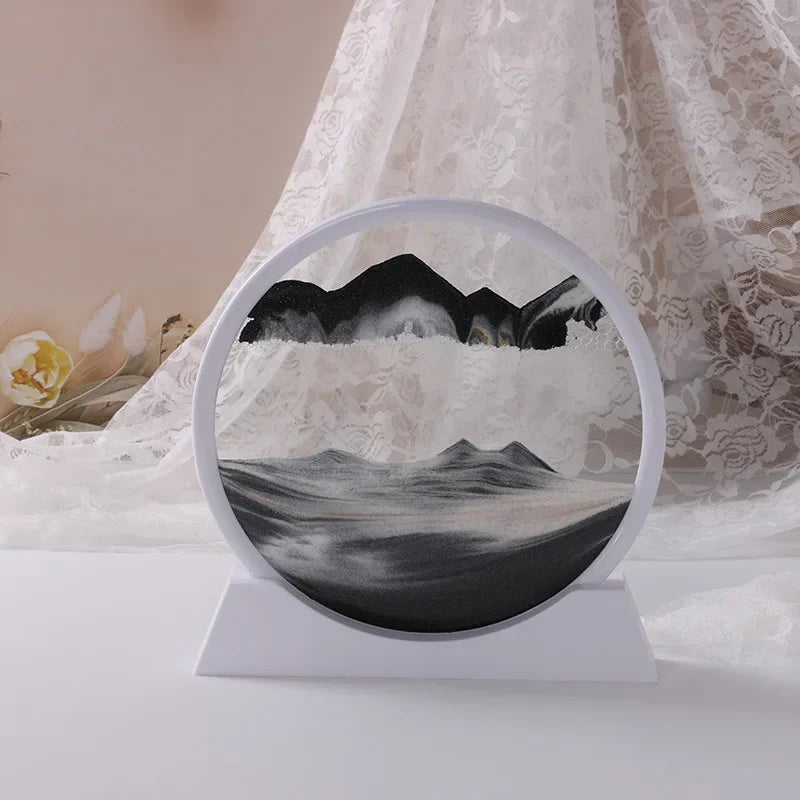 Sandscape Kinetic Sand Art Frame Quicksand 3D Dynamic Liquid Hourglass Moving Sand Painting Flowing Sand Office Home Decor Gifts
