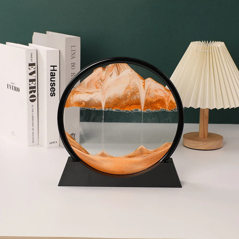 Sandscape Kinetic Sand Art Frame Quicksand 3D Dynamic Liquid Hourglass Moving Sand Painting Flowing Sand Office Home Decor Gifts