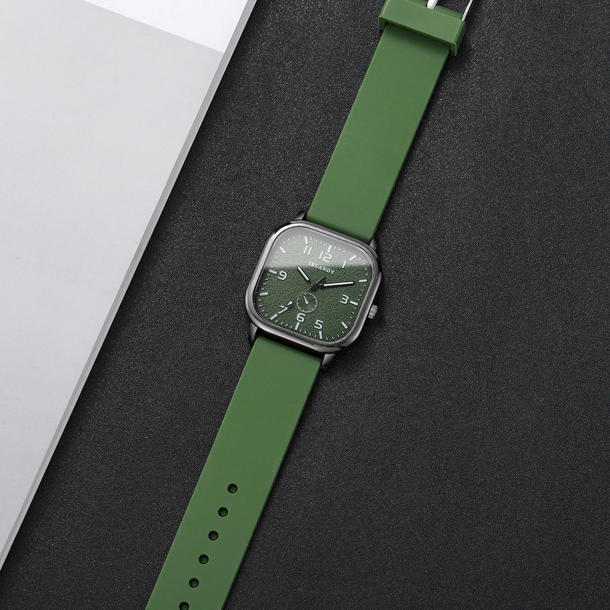 Fashion Square Women's Watch Casual Silicone Strap Quartz Watches Sports Wristwatch For Men Women Students(Without Box)