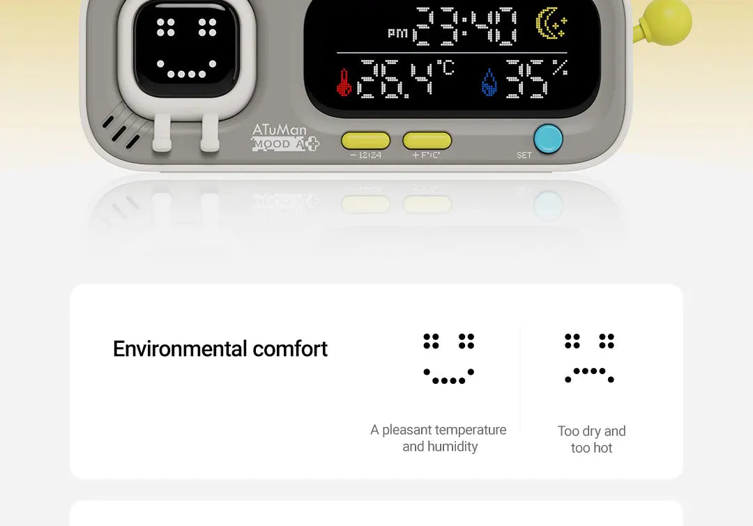 DUKA MOODA Smart Desktop Temperature and Humidity Clock Electric Digital Home Temperature and Humidity Meter Smart Fun Reminder