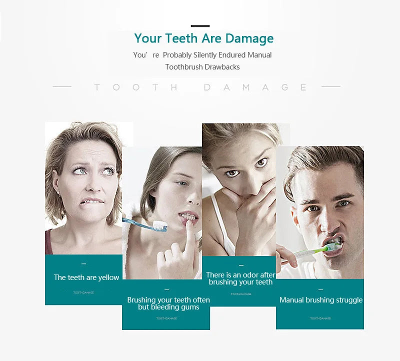 Sonic Electric Toothbrush Adult Smart Timing Tooth Brush Teeth Clean Whitening Fast USB Rechargeable Toothbrush Replacement Head