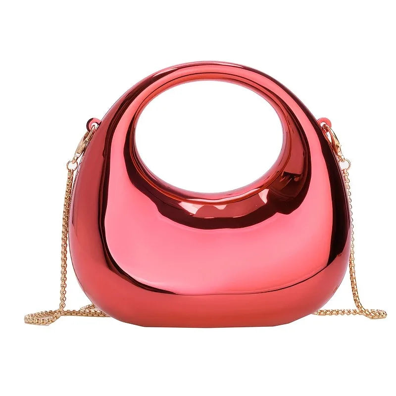 Mini Golden Evening Bag Purses and Handbags Luxury Designer Shoulder Bags Funny Shape Party Wedding Acrylic Shiny Clutch Purse