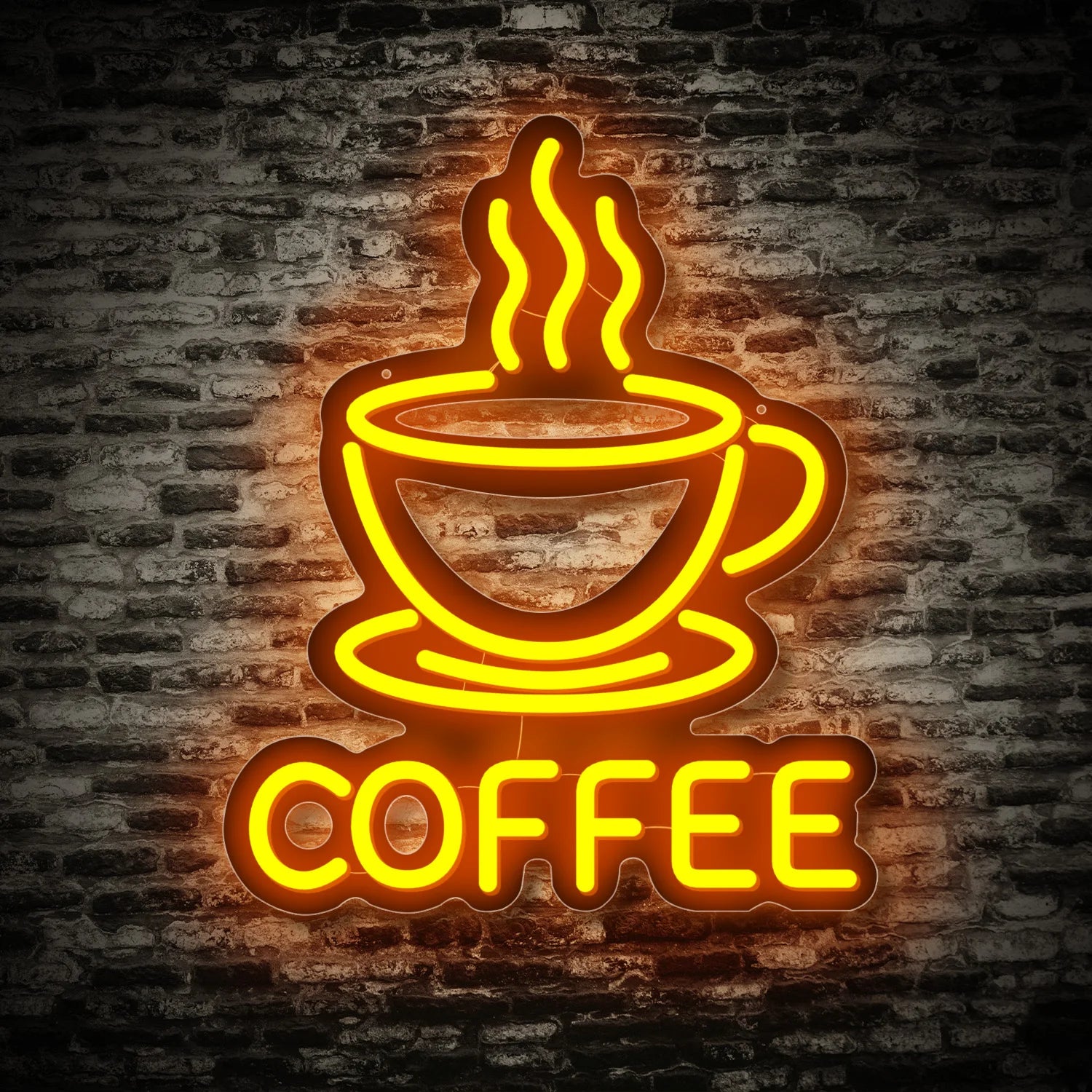 1 pc Bright coffee LED neon sign decoration, used for wall coffee neon signs in coffee bars, coffee shops, and home decor