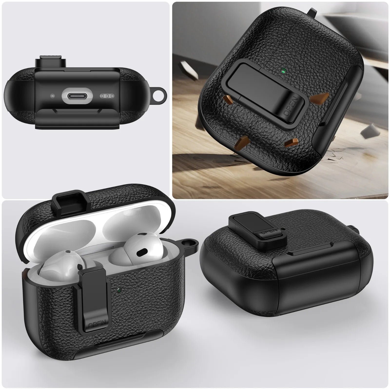Phone Holder cortex Case For AirPods Pro 3 Bluetooth headset Cover For AirPods Pro 2 or AirPods 1 2 3 4 Pro Case With Hook