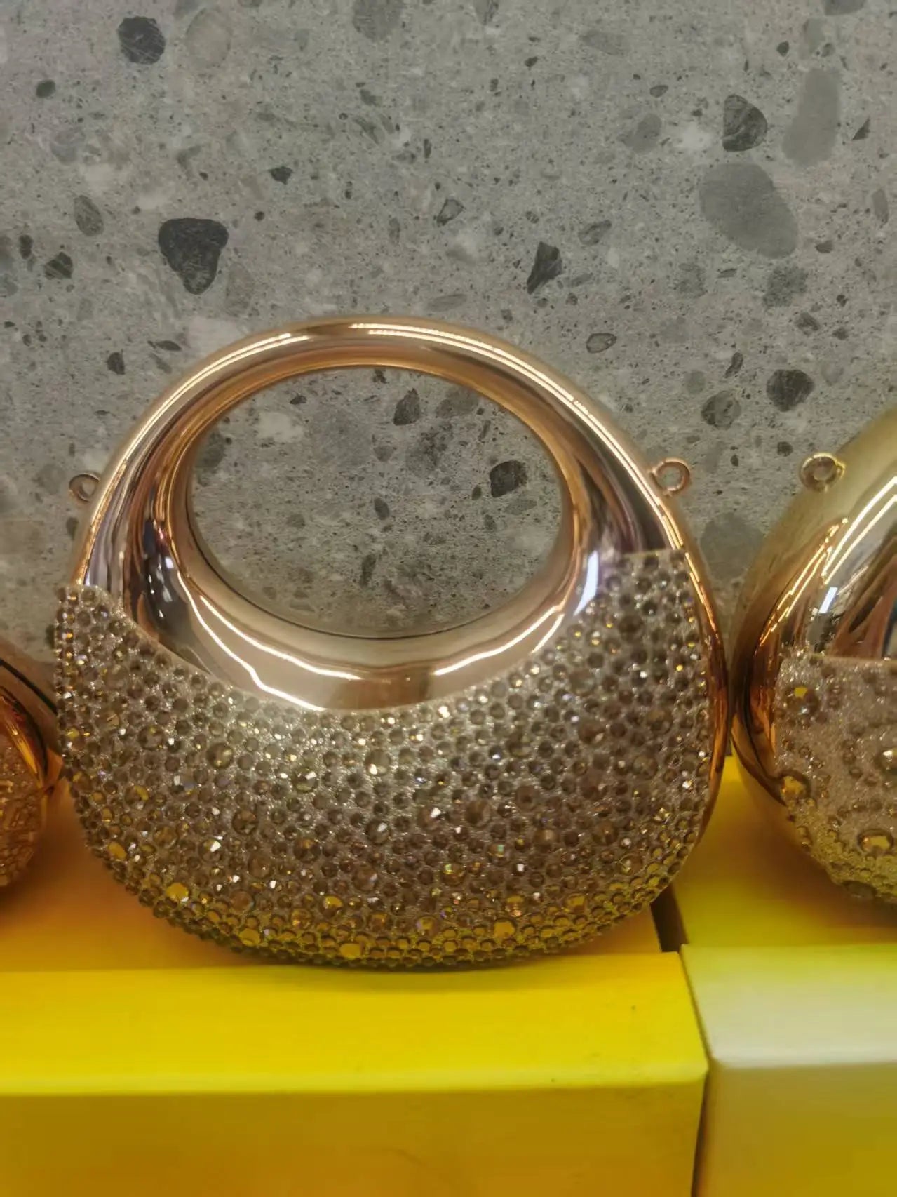 Mini Golden Evening Bag Purses and Handbags Luxury Designer Shoulder Bags Funny Shape Party Wedding Acrylic Shiny Clutch Purse