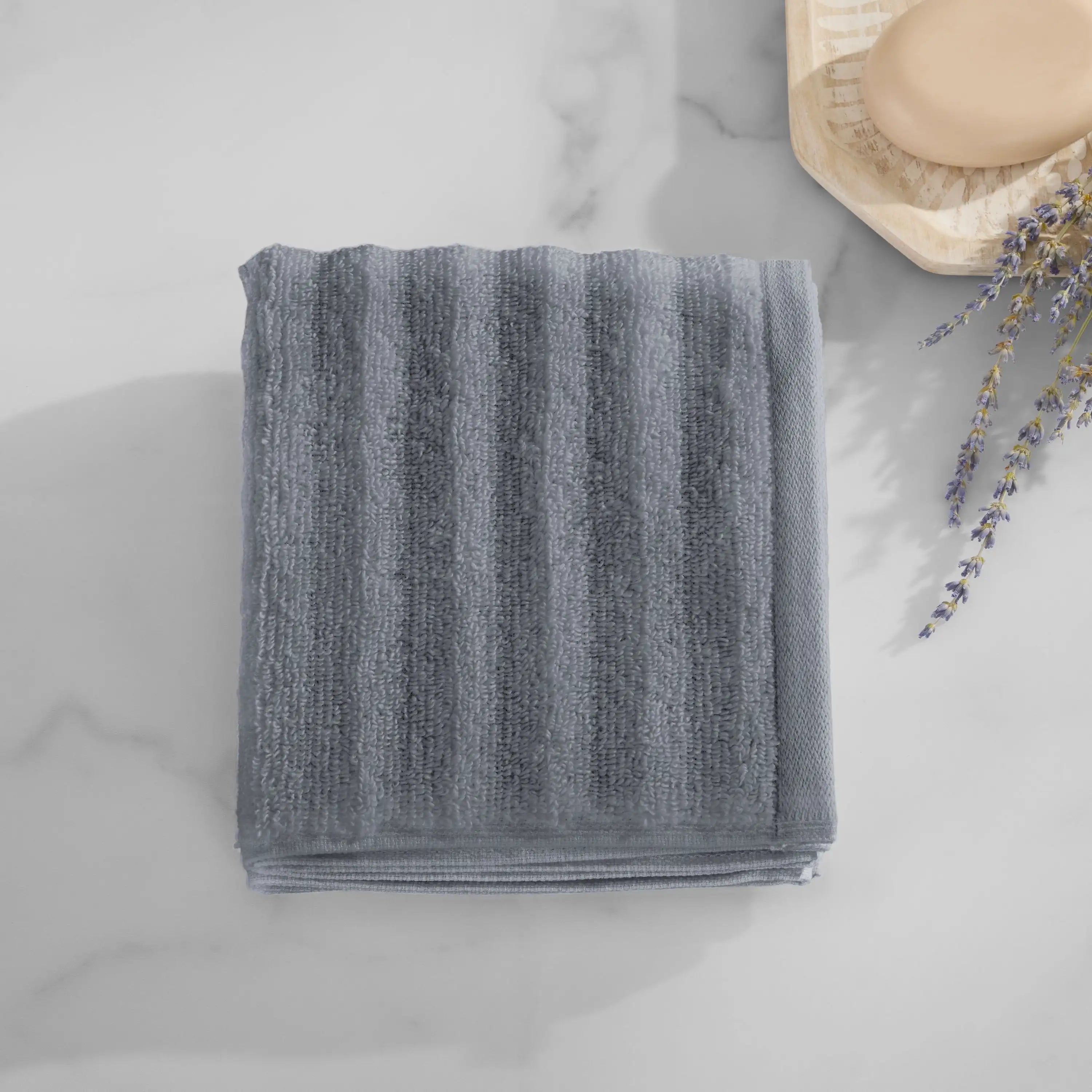 NEW ARRIVALS Textured Washcloth, 12" x 12", Grey