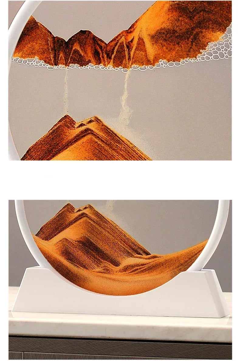 Sandscape Kinetic Sand Art Frame Quicksand 3D Dynamic Liquid Hourglass Moving Sand Painting Flowing Sand Office Home Decor Gifts