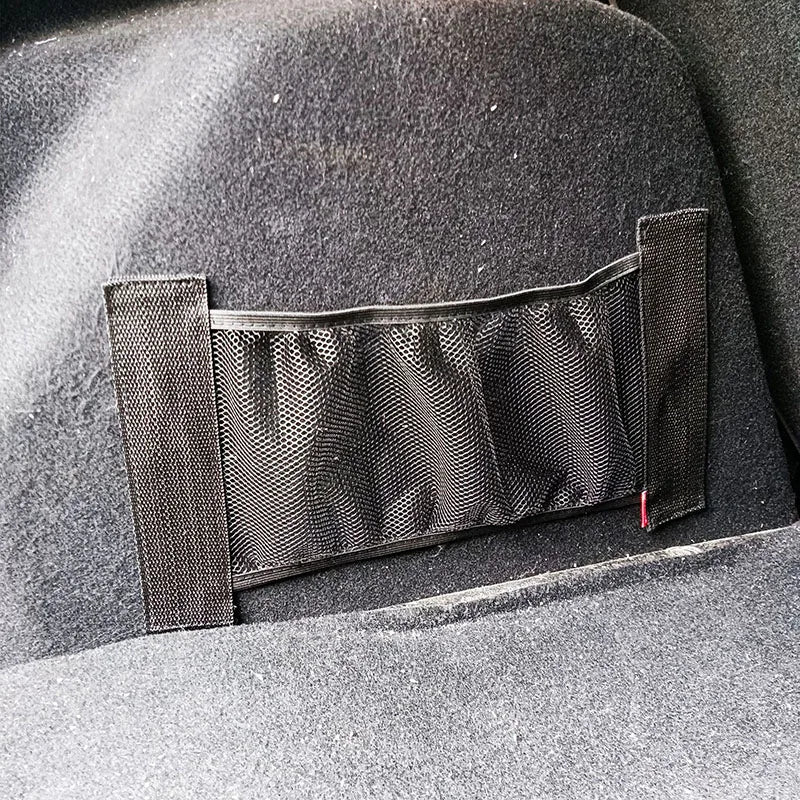 Auto Accessories Car Interior Organizer Car Trunk Elastic Mesh Fixed Straps Extinguisher Storage Net Bag Seat Back Fixing Bag