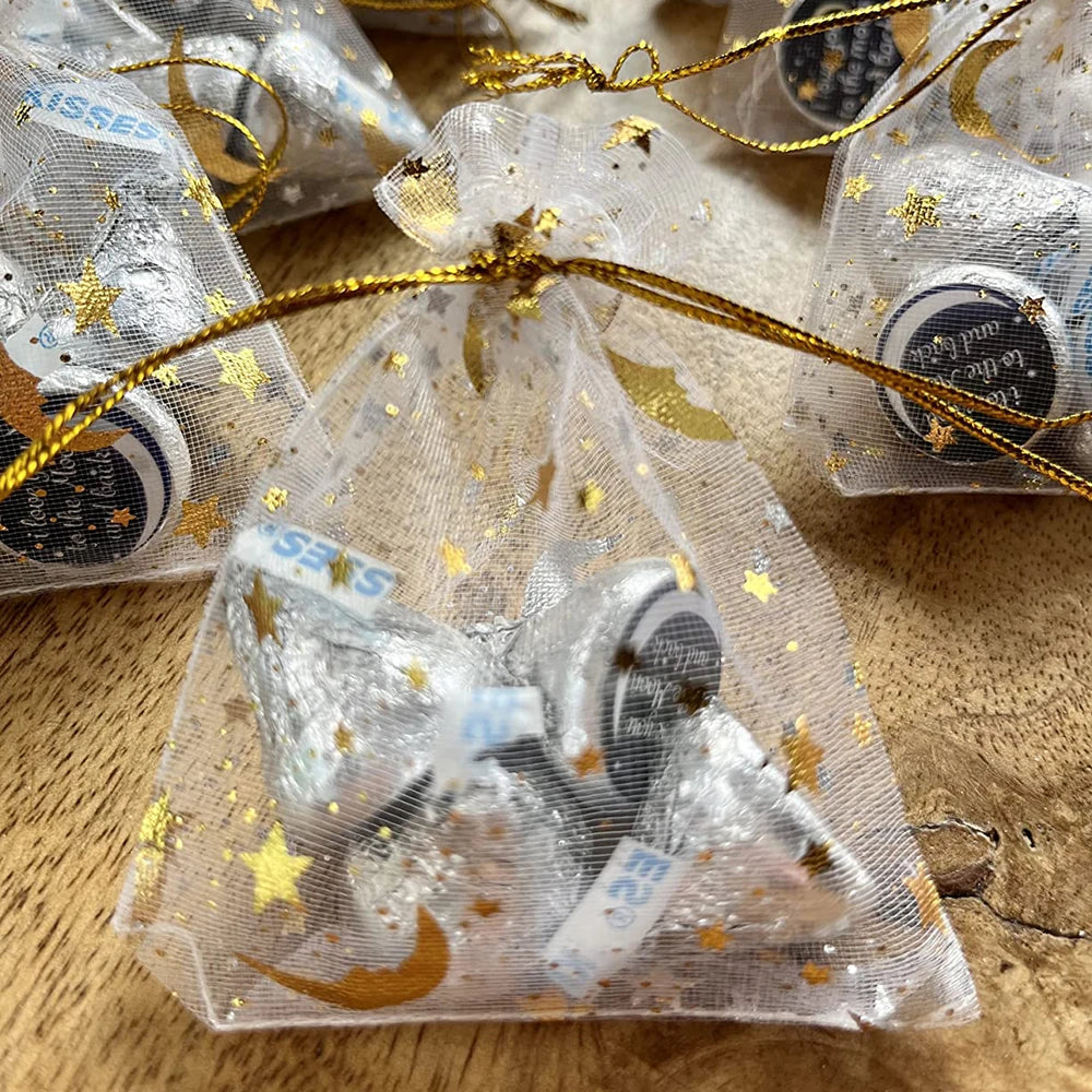 50pcs 7x9cm Gift Organza Bags Drawable Wedding Party Decoration Gift Bags Wedding Birthday Party Candy Gift Bags Packaging
