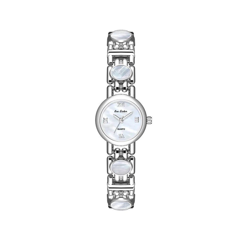 Light Luxury Women's Watches Aurora Natural Shell High Quality Bracelet Quartz Wristwatch Roman Numerals Round Dial Woman Watch