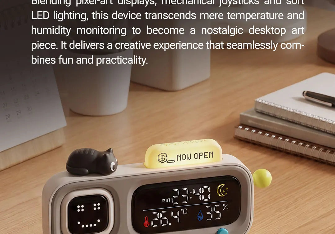 DUKA MOODA Smart Desktop Temperature and Humidity Clock Electric Digital Home Temperature and Humidity Meter Smart Fun Reminder