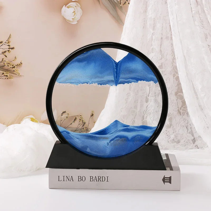 Sandscape Kinetic Sand Art Frame Quicksand 3D Dynamic Liquid Hourglass Moving Sand Painting Flowing Sand Office Home Decor Gifts
