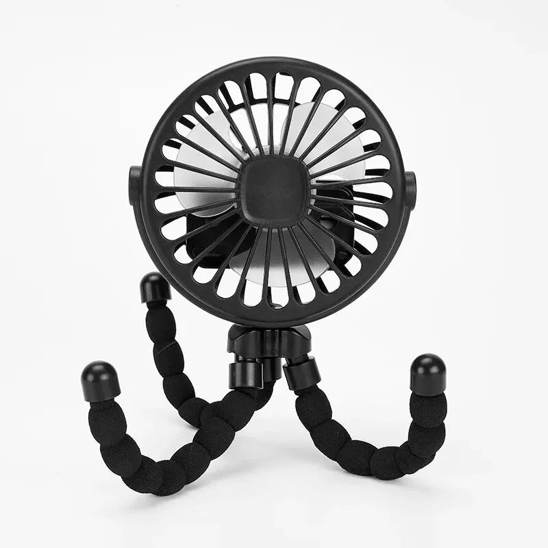 Multi Functional Student Baby Stroller Portable USB Rechargeable Lithium Battery Octopus Mini Fan