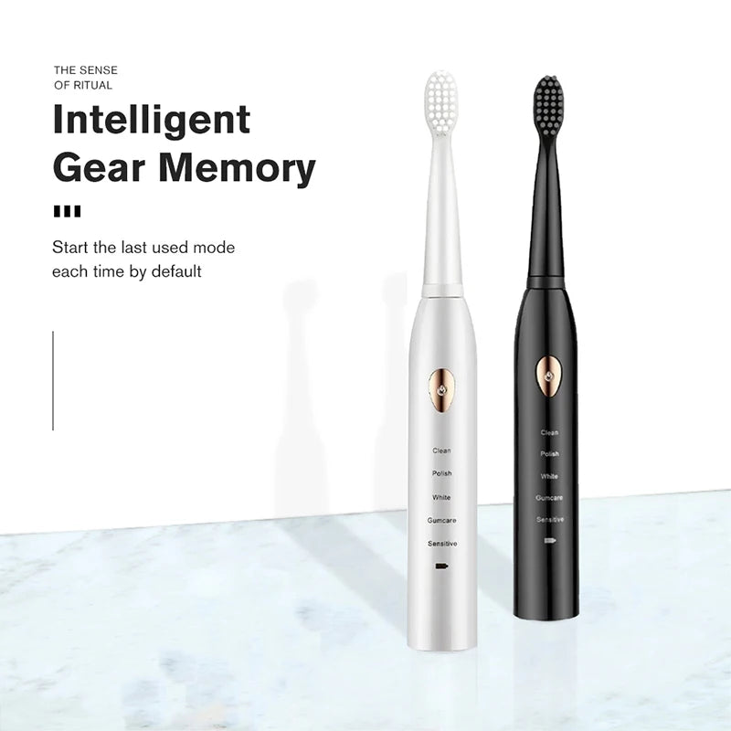 Sonic Electric Toothbrush 5-gear Mode USB Charging 4 colors IPX7 Waterproof Ultrasonic Rechargeable Soft Hair Adult Toothbrush