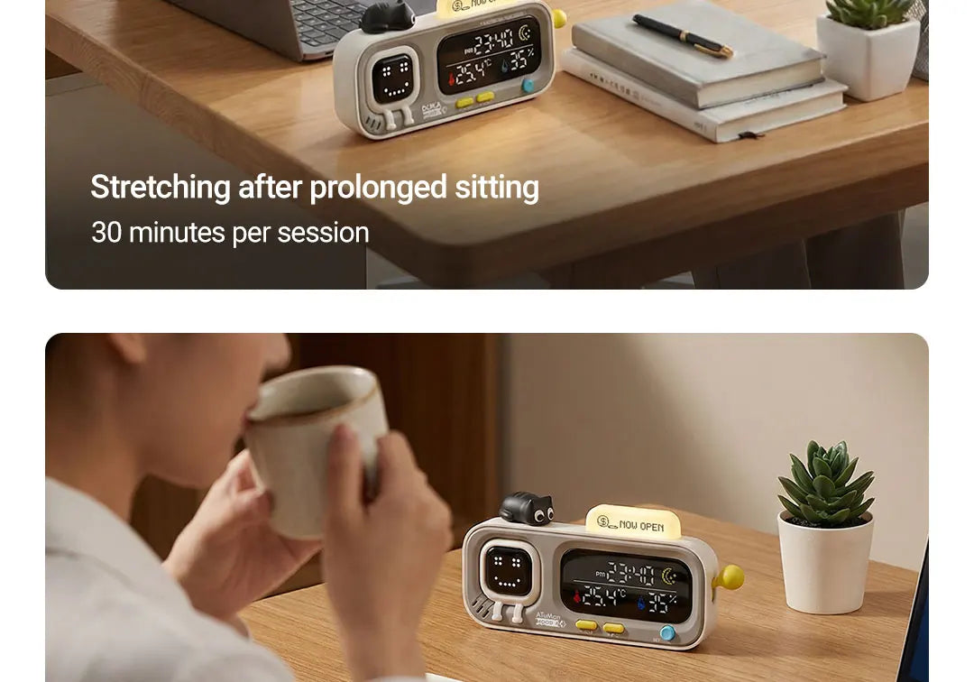 DUKA MOODA Smart Desktop Temperature and Humidity Clock Electric Digital Home Temperature and Humidity Meter Smart Fun Reminder