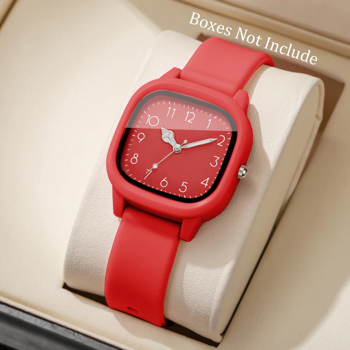 1/10PCS Fashion Square Women Watches Casual Silicone Band Quartz Wristwatch for Girls Clock Reloj Mujer(Without Box)