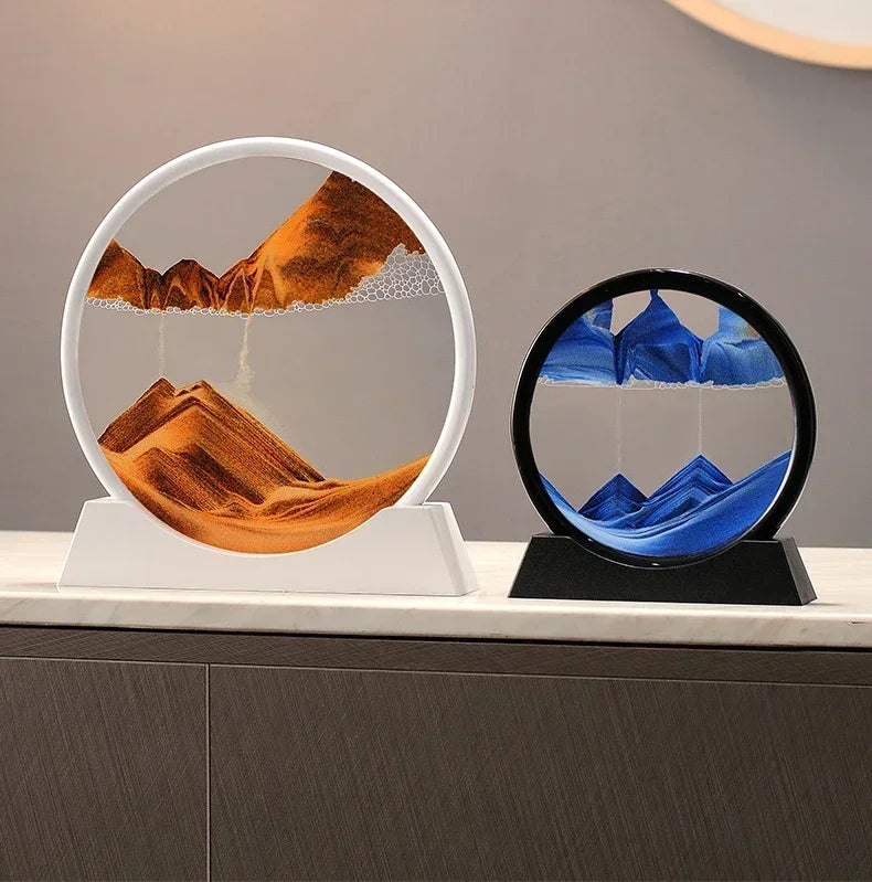 Sandscape Kinetic Sand Art Frame Quicksand 3D Dynamic Liquid Hourglass Moving Sand Painting Flowing Sand Office Home Decor Gifts