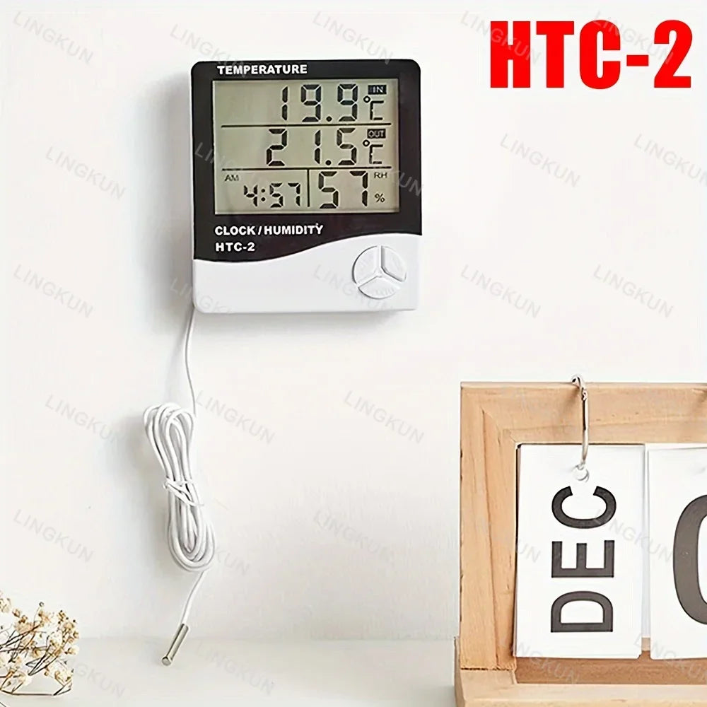 Indoor LCD Digital Thermometer Hygrometer - Electronic Temperature & Humidity Meter Sensor Gauge Weather Station for Home