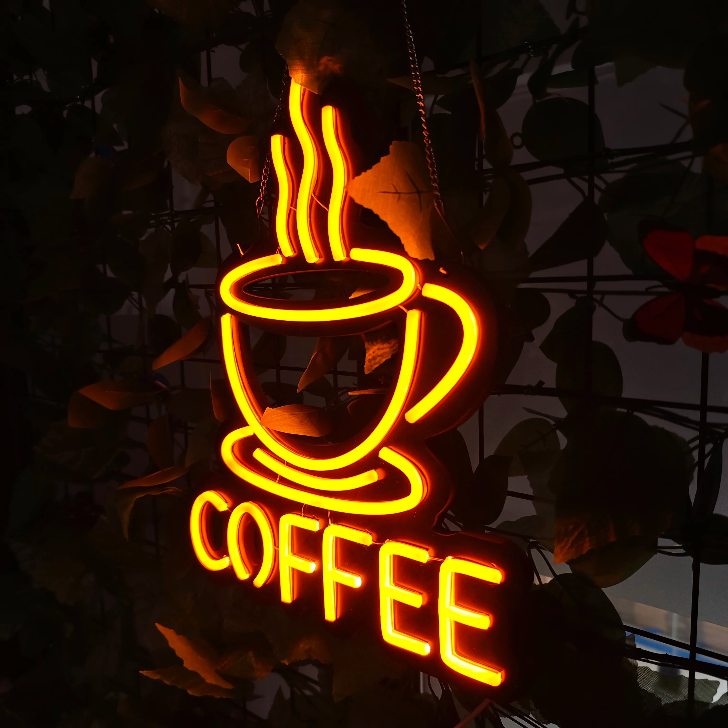 1 pc Bright coffee LED neon sign decoration, used for wall coffee neon signs in coffee bars, coffee shops, and home decor