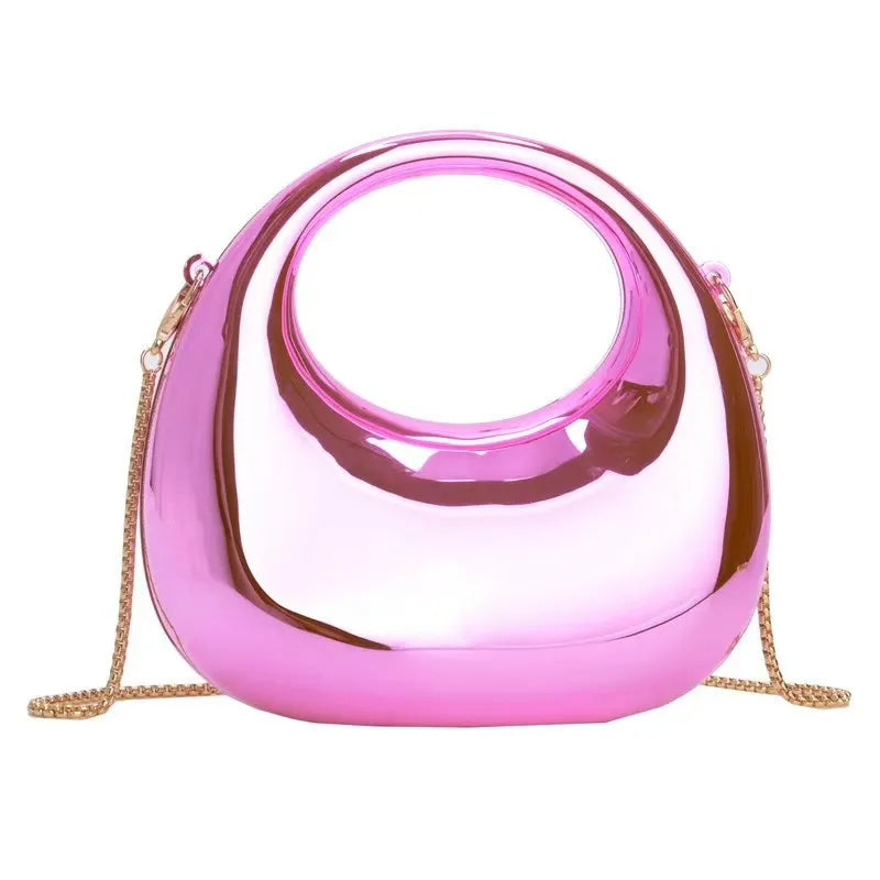 Mini Golden Evening Bag Purses and Handbags Luxury Designer Shoulder Bags Funny Shape Party Wedding Acrylic Shiny Clutch Purse