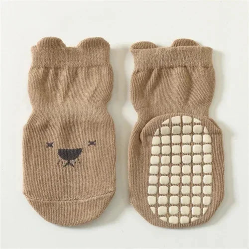 3/5 Pairs Baby Adorable Animals Pattern Non Slip Floor Socks, Breathable Casual Socks for Boys and Girls Kids Indoor Activities