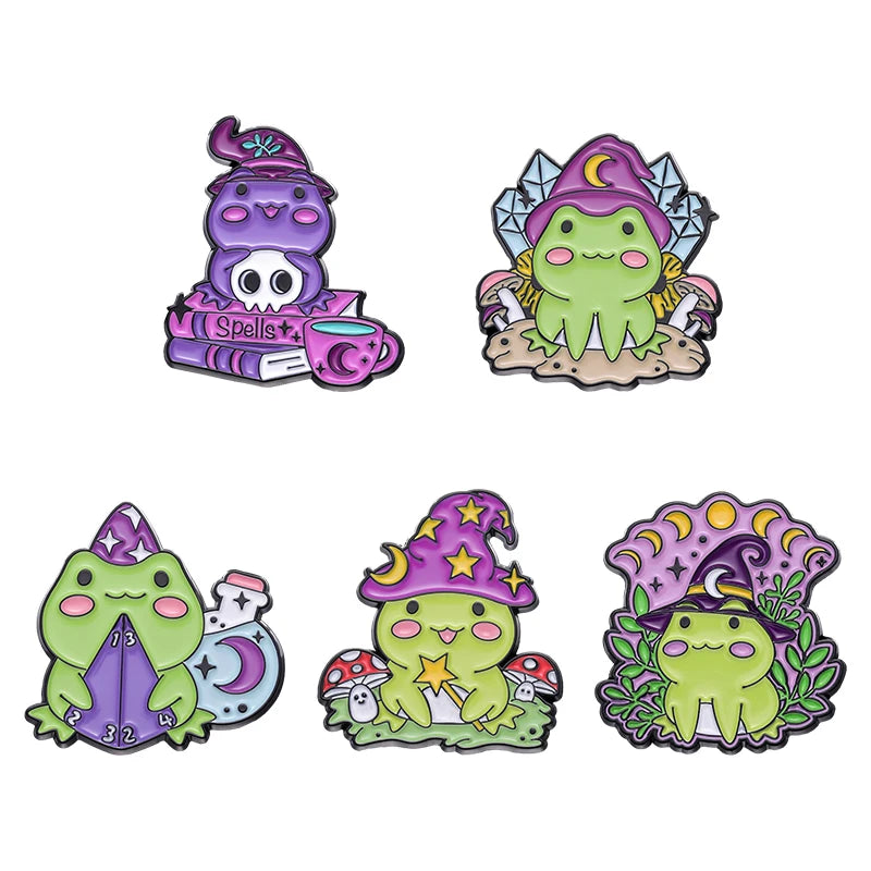 Best Sellers Enamel Pins Custom Set Anime Tarot Oil Painting Frog Witch Brooches Lapel Badges Punk Goth Jewelry
