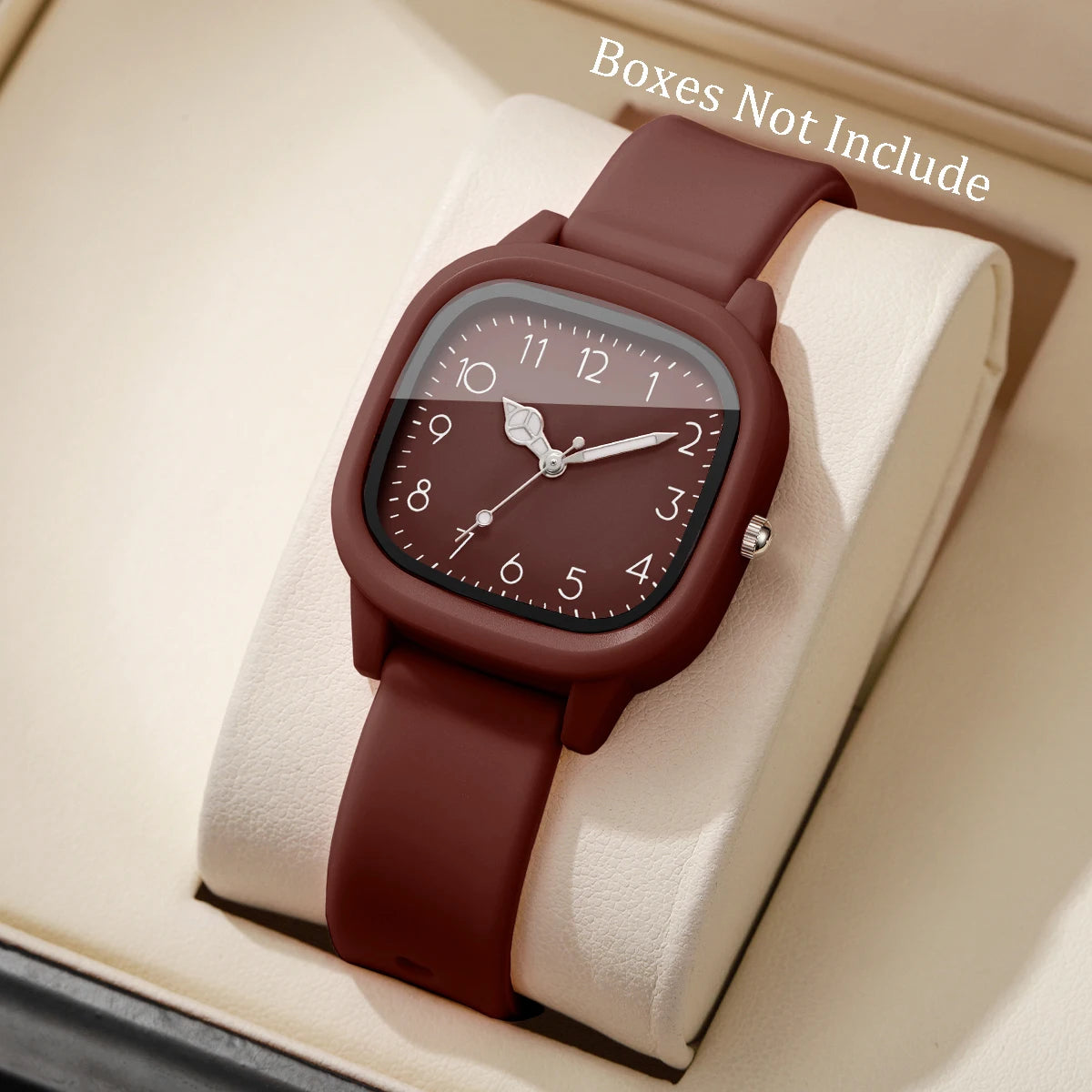 1/10PCS Fashion Square Women Watches Casual Silicone Band Quartz Wristwatch for Girls Clock Reloj Mujer(Without Box)
