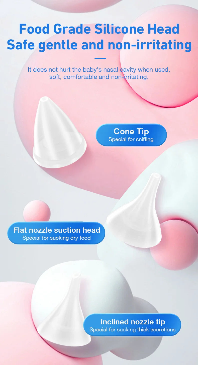 MAMIJOY Baby Nasal Aspirator Electric Nose Cleaner with Built-In Music & Night Light Rechargeable Nose Booger Sucker for Babies