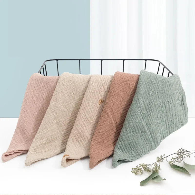 2/5P Baby Towel New Born Items Stuff Muslin Squares Infant Newborn Hand Bath Shower Face Towels Soft Cotton Gauze Baby Washcloth
