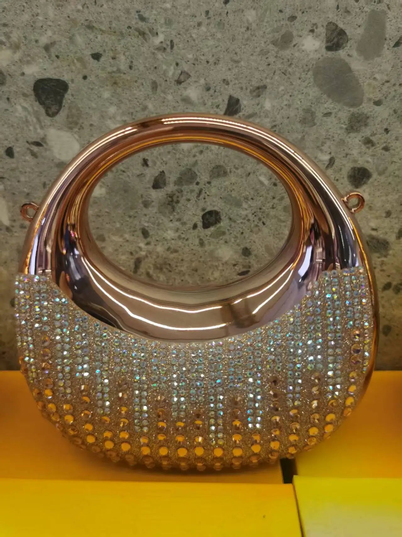 Mini Golden Evening Bag Purses and Handbags Luxury Designer Shoulder Bags Funny Shape Party Wedding Acrylic Shiny Clutch Purse