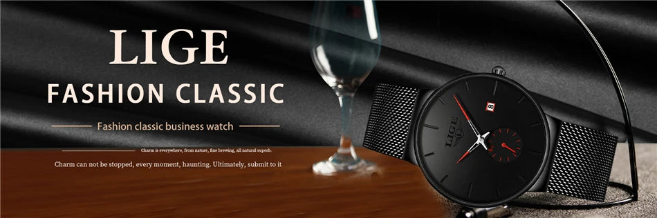 LIGE Sports Men Watch Top Brand Luxury Quartz Clock Famous Dress Fashion Watches Male Unisex Ultra Thin Wrist watch Para Hombre