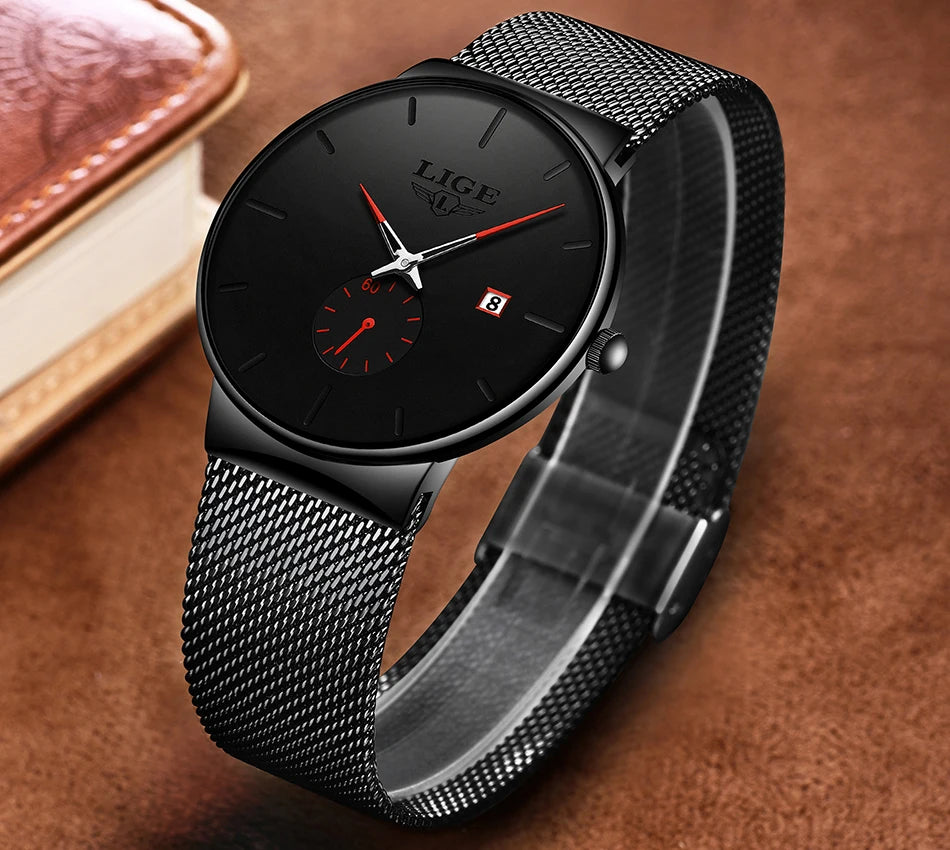 LIGE Sports Men Watch Top Brand Luxury Quartz Clock Famous Dress Fashion Watches Male Unisex Ultra Thin Wrist watch Para Hombre