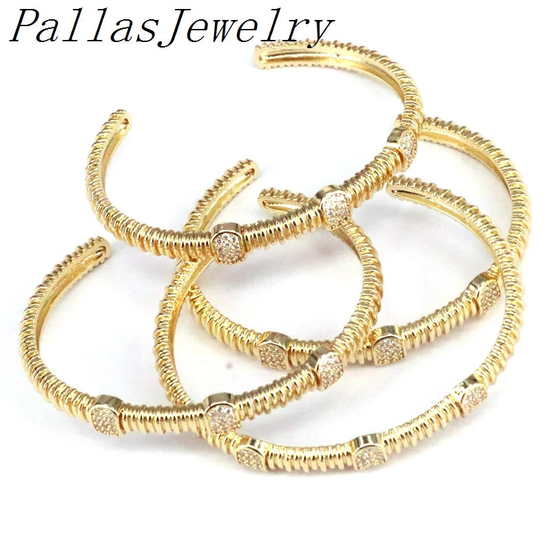 3Pcs 2021 New Arrivals Jewelry Zircon Copper Cuff Bracelet fashion  Made Bracelet Women