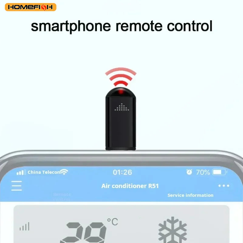 HOMEFISH Type C Smartphone Infrared Transmitter Control Smart App Control Adapter Infrared Remote Suitable for Television