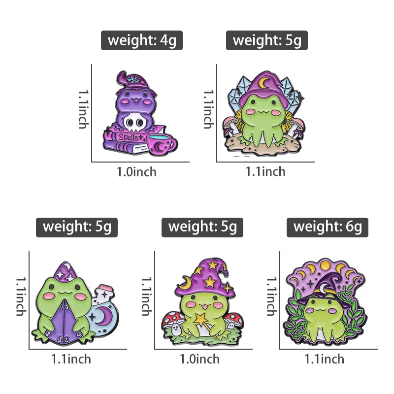 Best Sellers Enamel Pins Custom Set Anime Tarot Oil Painting Frog Witch Brooches Lapel Badges Punk Goth Jewelry