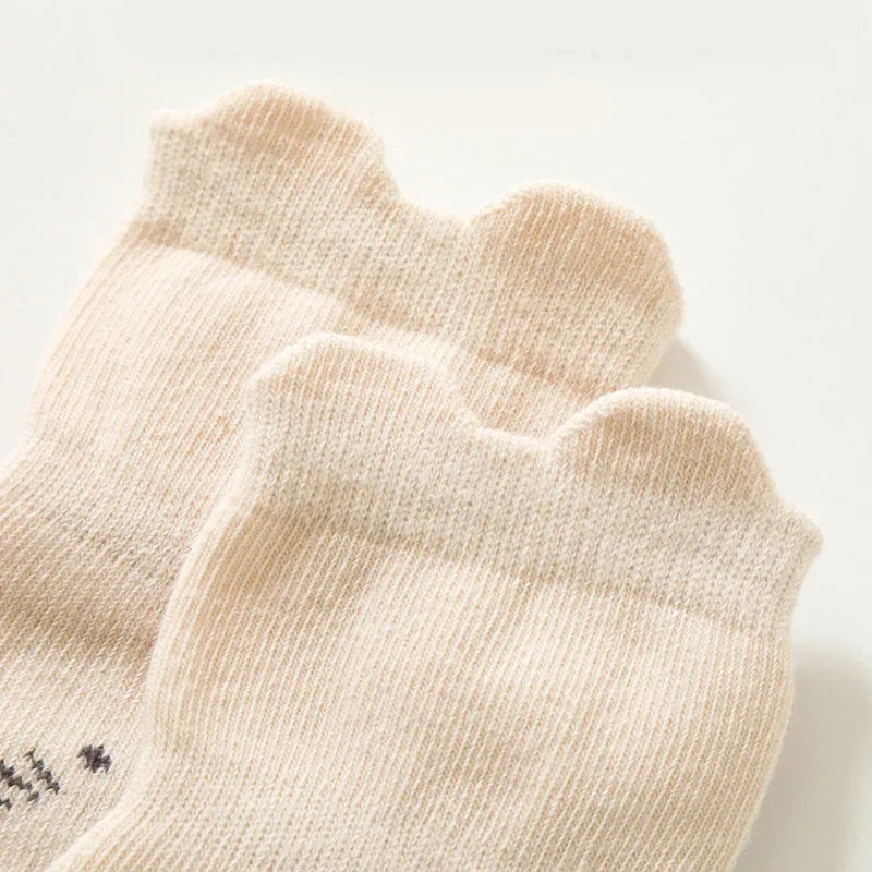 3/5 Pairs Baby Adorable Animals Pattern Non Slip Floor Socks, Breathable Casual Socks for Boys and Girls Kids Indoor Activities