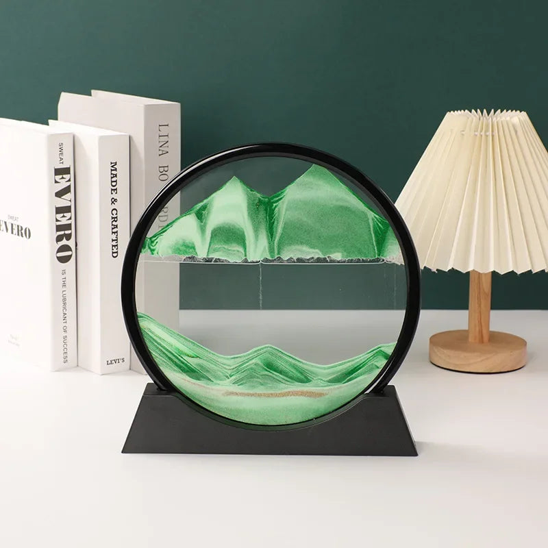 Sandscape Kinetic Sand Art Frame Quicksand 3D Dynamic Liquid Hourglass Moving Sand Painting Flowing Sand Office Home Decor Gifts