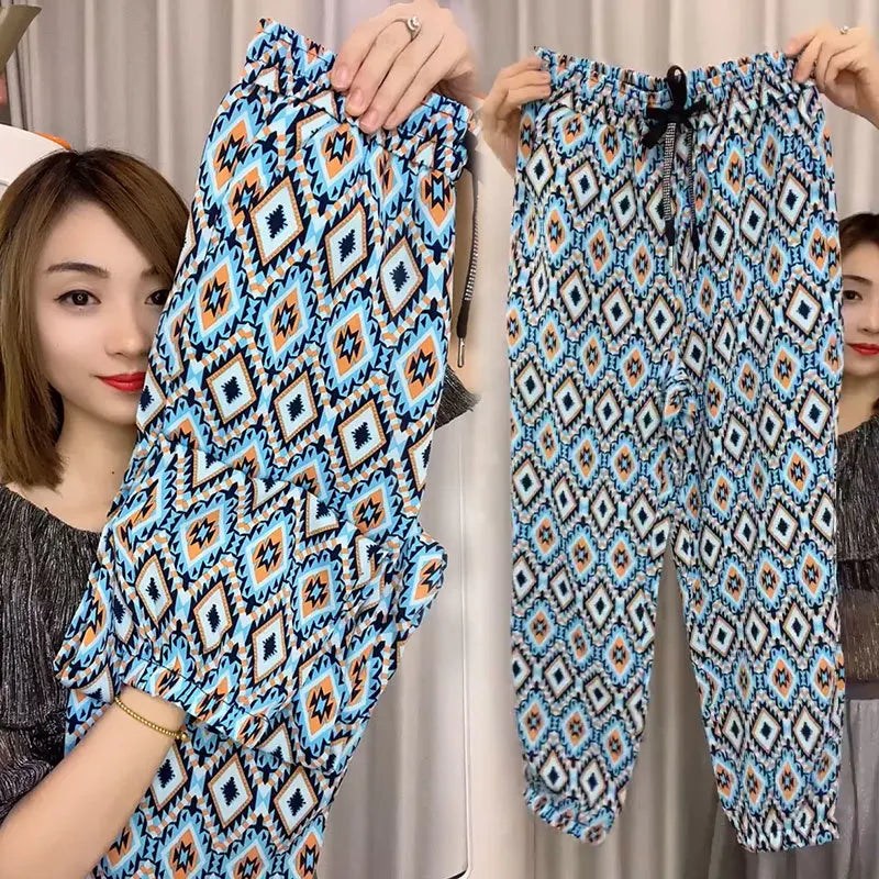 Fashion Leopard High Waist Women's Pants Vintage Casual New Y2K Female Pants Young Streetwear Hip-Hop Straight Trousers 2024