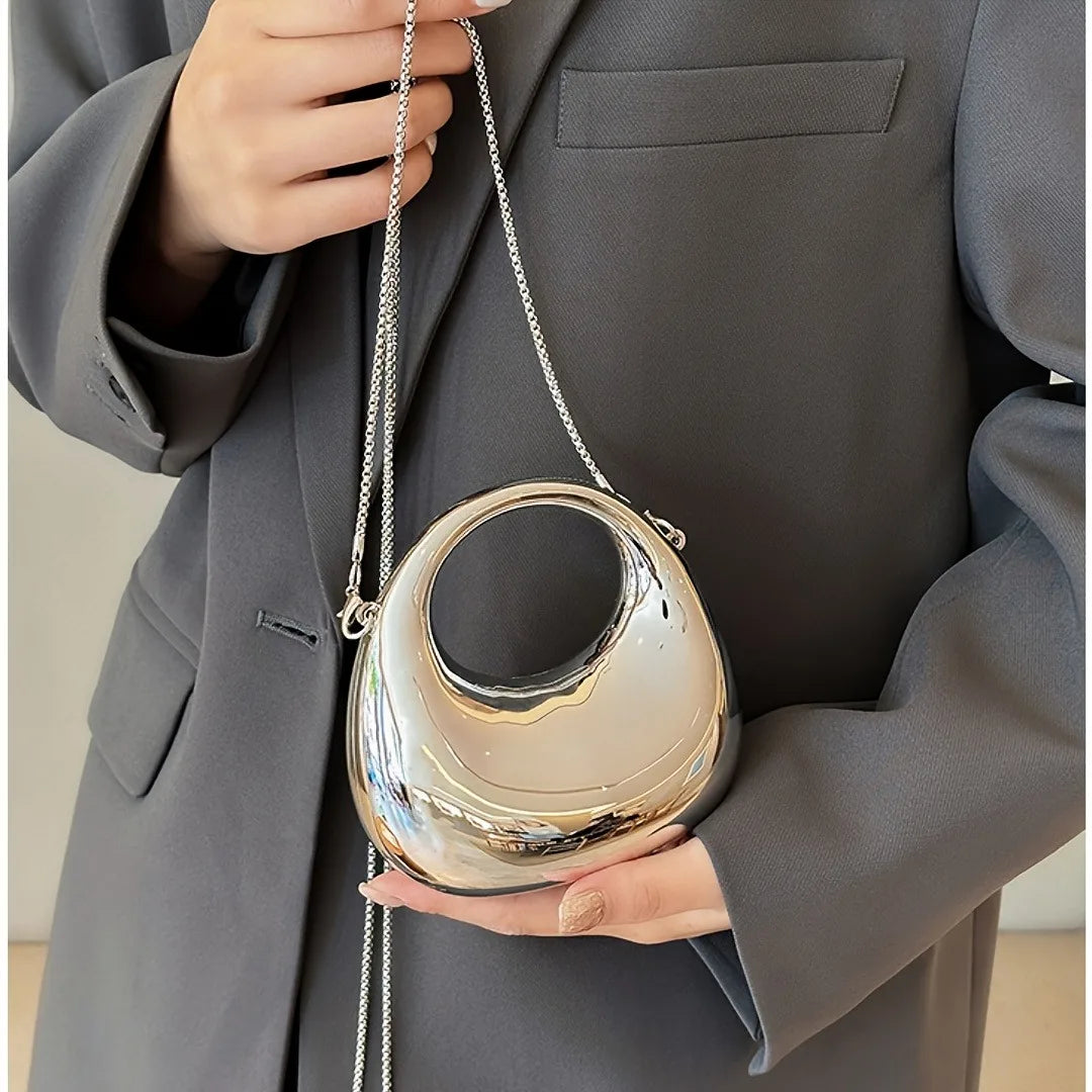 Mini Golden Evening Bag Purses and Handbags Luxury Designer Shoulder Bags Funny Shape Party Wedding Acrylic Shiny Clutch Purse