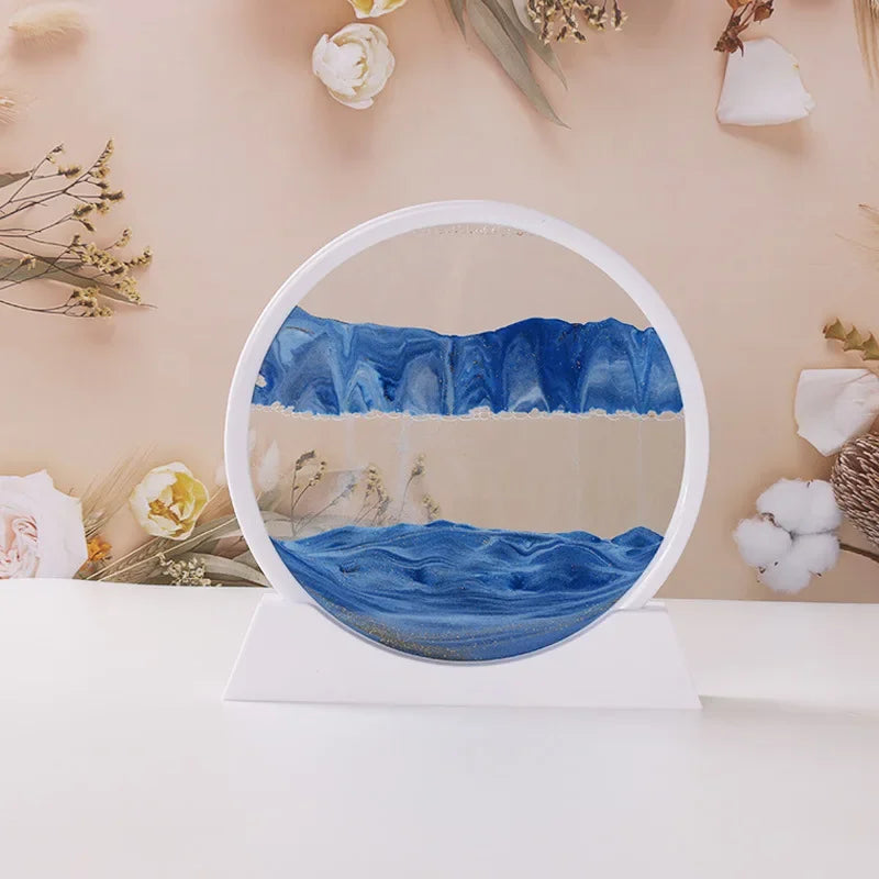Sandscape Kinetic Sand Art Frame Quicksand 3D Dynamic Liquid Hourglass Moving Sand Painting Flowing Sand Office Home Decor Gifts
