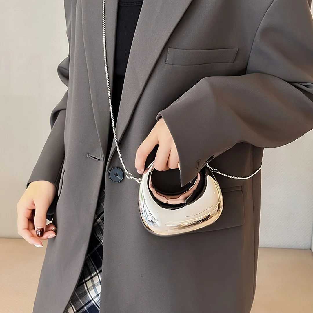 Mini Golden Evening Bag Purses and Handbags Luxury Designer Shoulder Bags Funny Shape Party Wedding Acrylic Shiny Clutch Purse