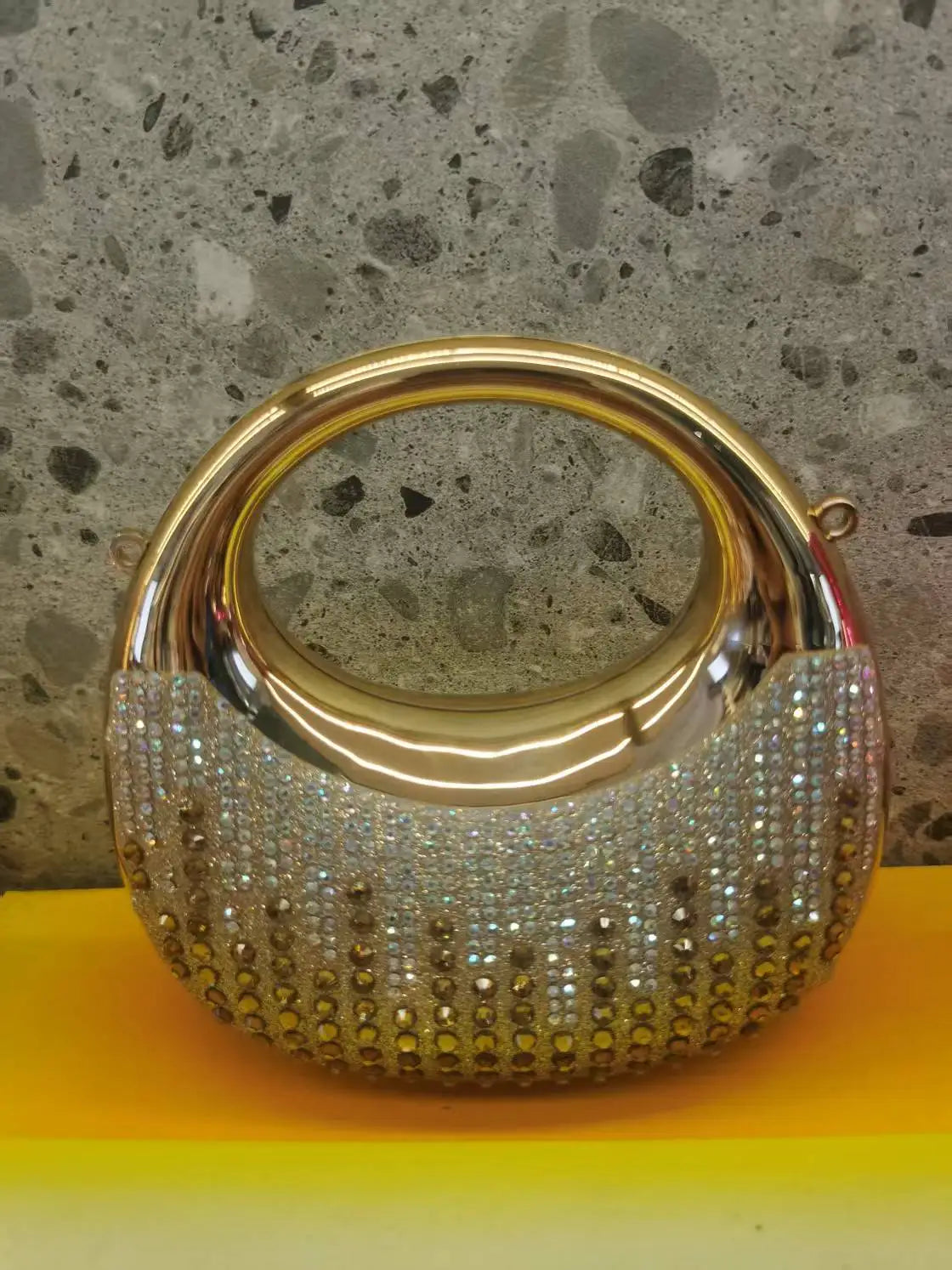 Mini Golden Evening Bag Purses and Handbags Luxury Designer Shoulder Bags Funny Shape Party Wedding Acrylic Shiny Clutch Purse