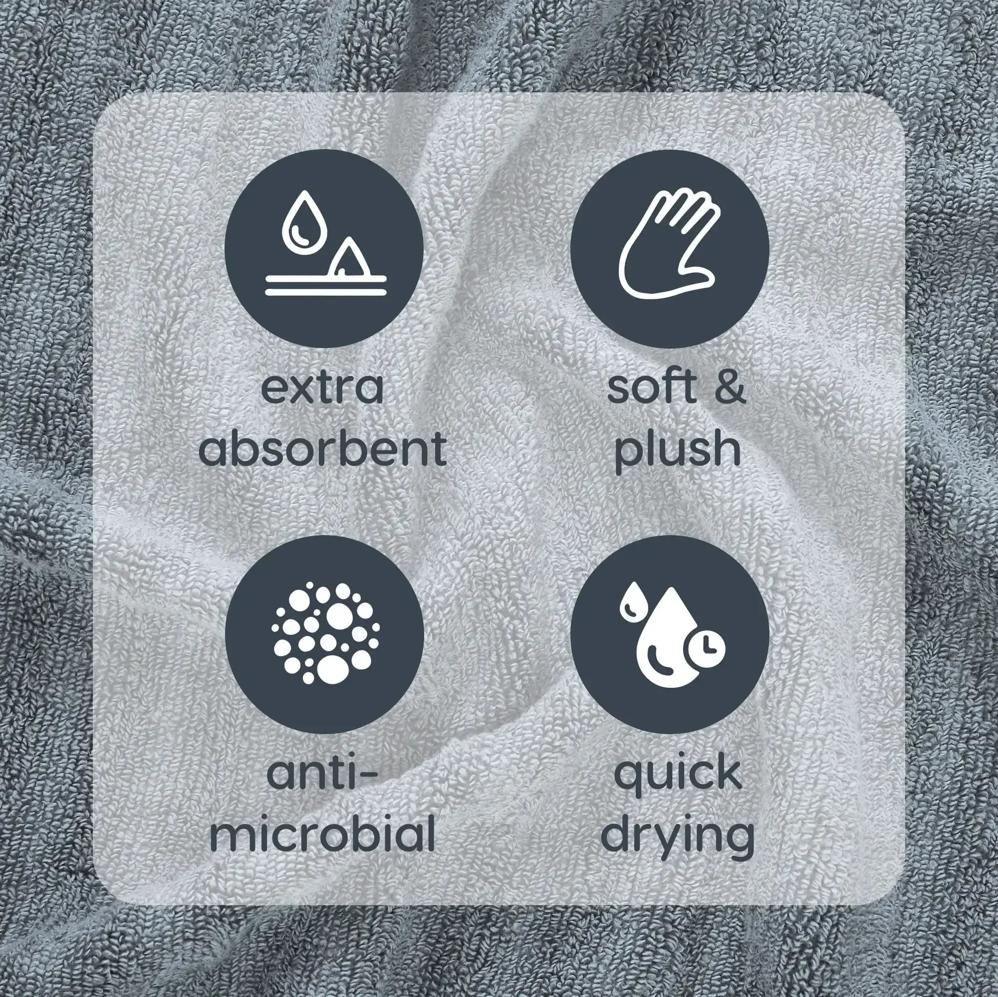 NEW ARRIVALS Textured Washcloth, 12" x 12", Grey