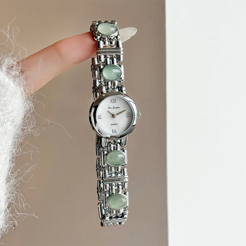 Light Luxury Women's Watches Aurora Natural Shell High Quality Bracelet Quartz Wristwatch Roman Numerals Round Dial Woman Watch